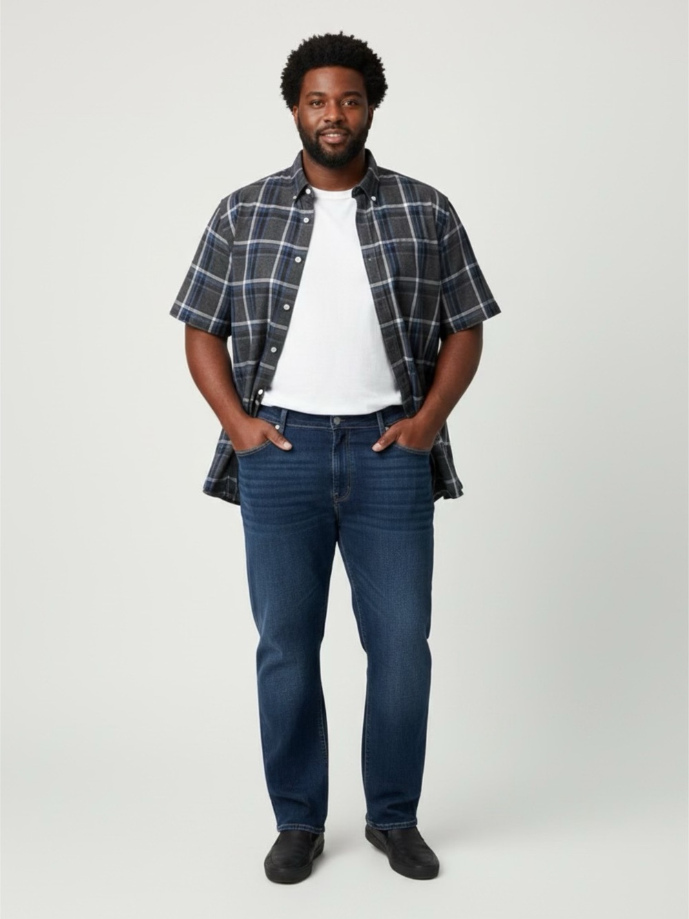 Lucky Brand Men's Big & Tall 181 Relaxed Straight Dark Wash Denim Jeans 42x32